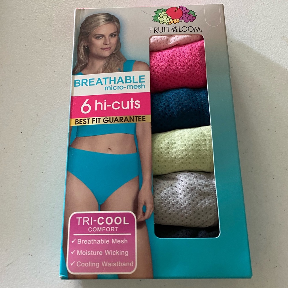 *SOLD*  Fruit of the Loom Hi-Cut Underwear Breathable Micro-Mesh Tri-Cool 6 pack
